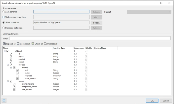 JSON Structure Import Mapping