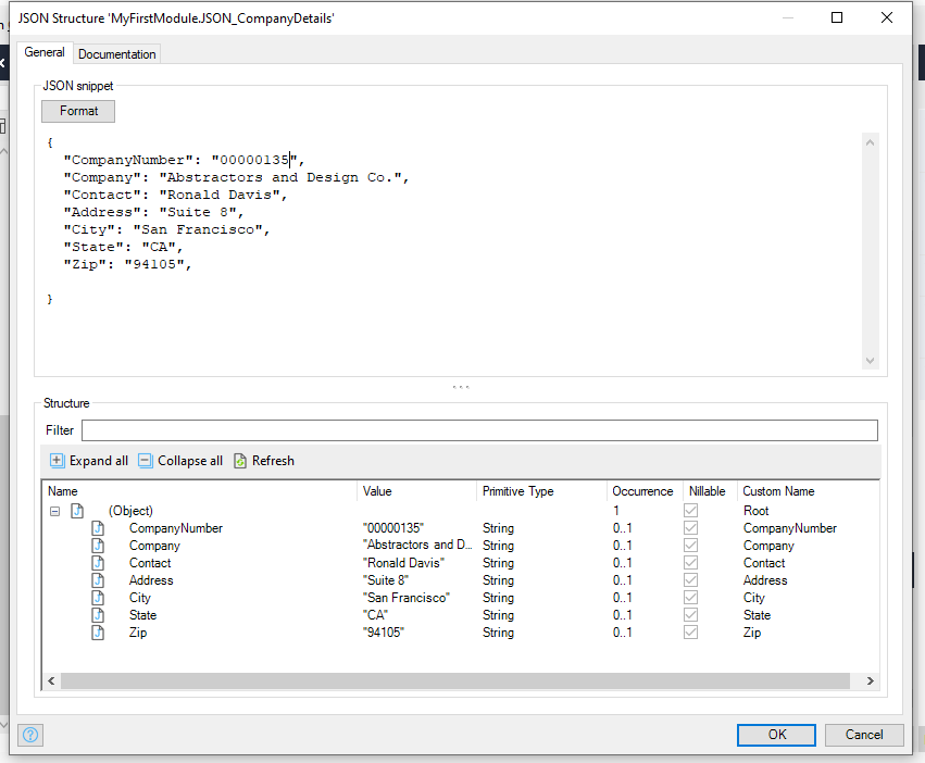 JSON  Snippet